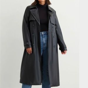 Dynamite Faux Leather Trench Coat